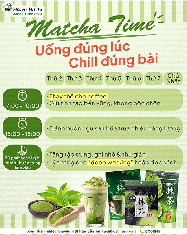 Matcha Time lợi ích bột matcha